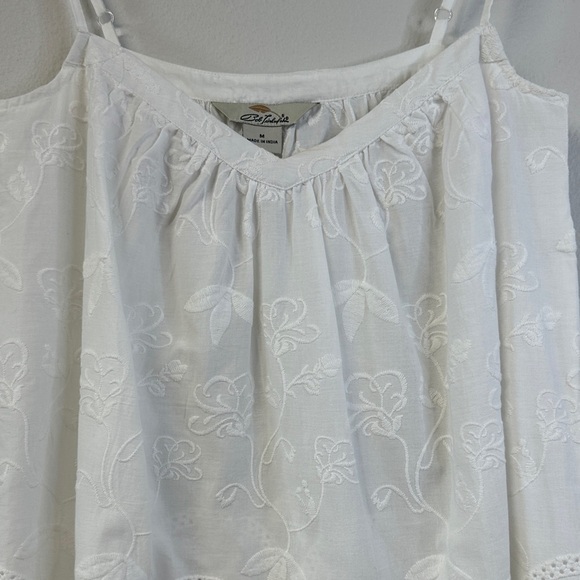 Bob Timberlake Elegant White Embroidered Floral Cotton Camisole Size M - Picture 3 of 5